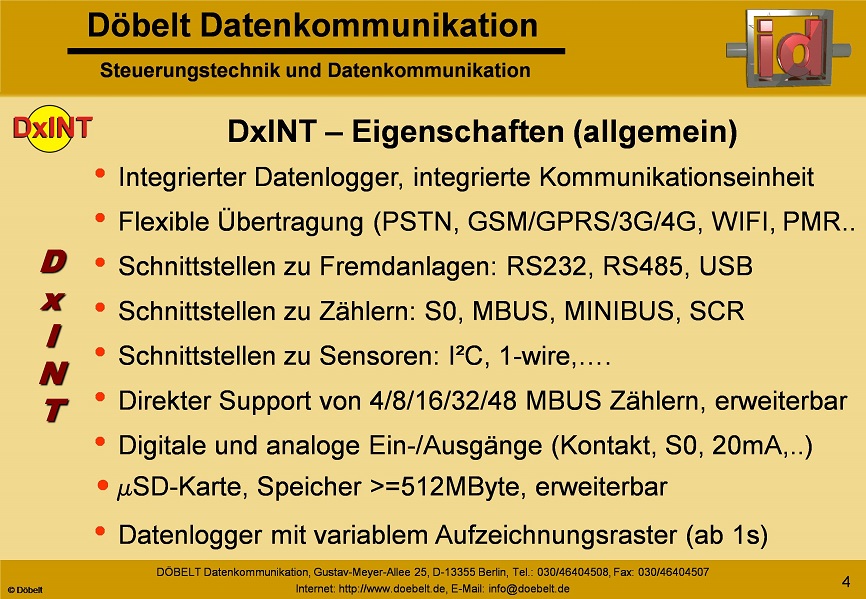 Dbelt Datenkommunikation - Produktprsentation: dxint-gsm - Folie 4