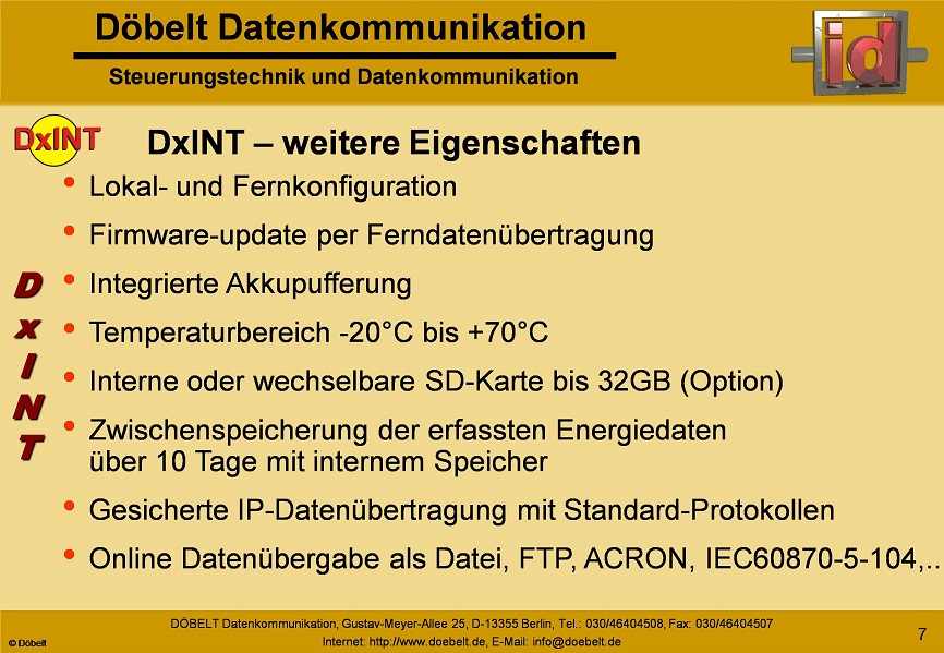 Dbelt Datenkommunikation - Produktprsentation: dxint-gsm - Folie 7
