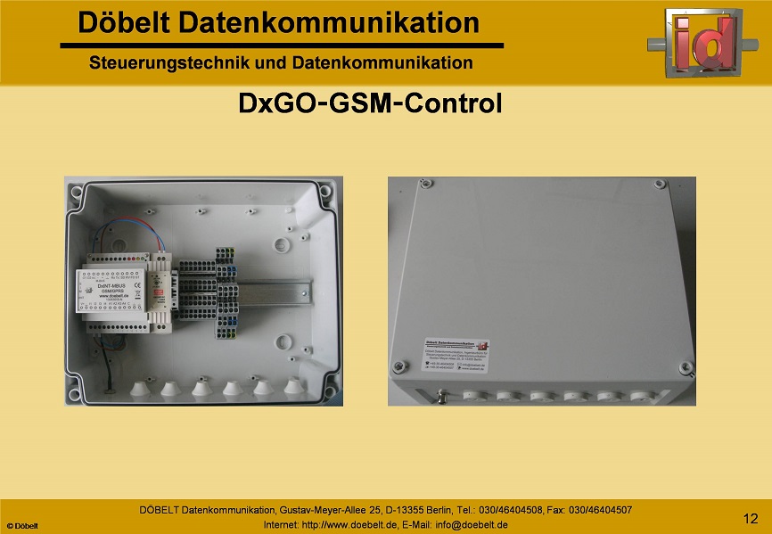 Dbelt Datenkommunikation - Produktprsentation: dxint-gsm - Folie 12