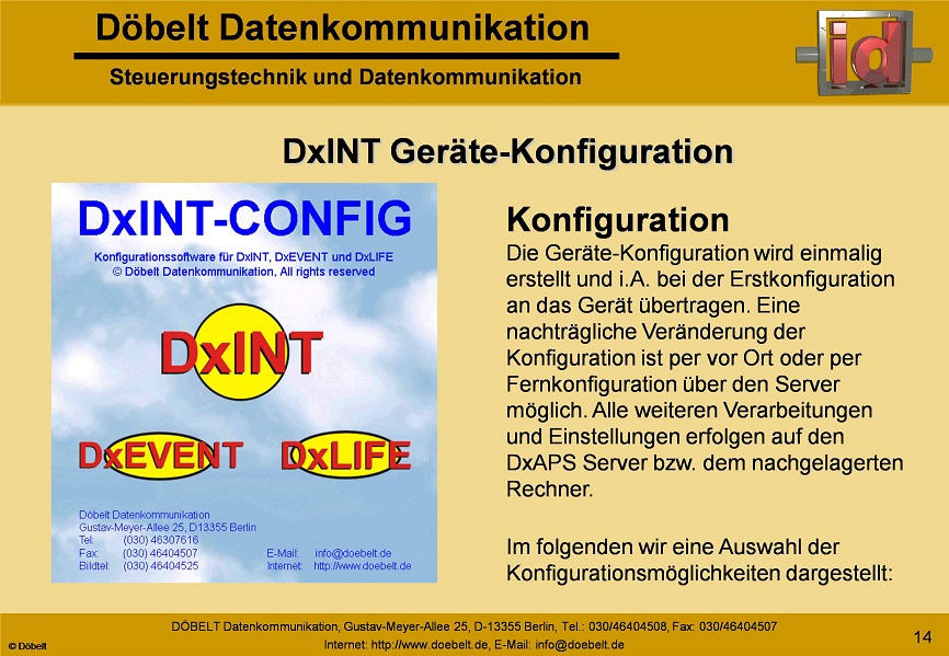 Dbelt Datenkommunikation - Produktprsentation: dxint-gsm - Folie 14
