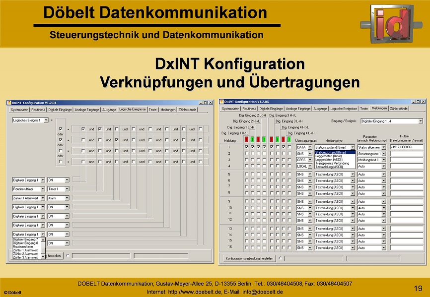 Dbelt Datenkommunikation - Produktprsentation: dxint-gsm - Folie 19