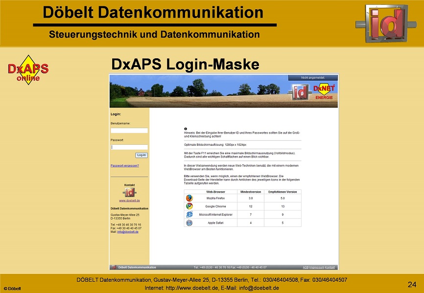 Dbelt Datenkommunikation - Produktprsentation: dxint-gsm - Folie 24