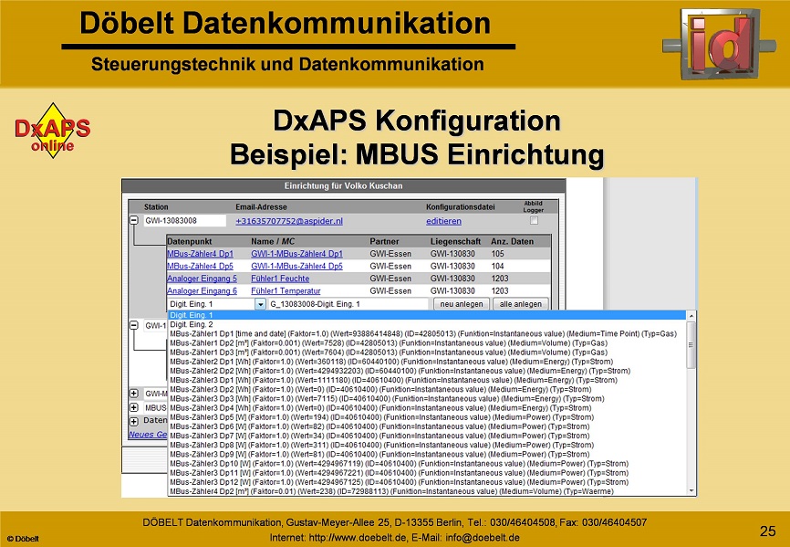 Dbelt Datenkommunikation - Produktprsentation: dxint-gsm - Folie 25