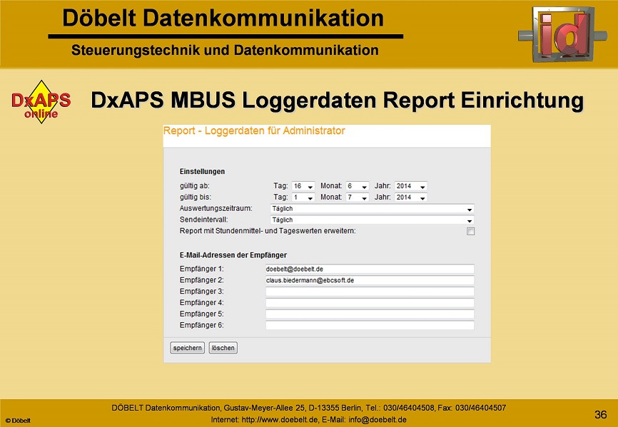 Dbelt Datenkommunikation - Produktprsentation: dxint-gsm - Folie 36