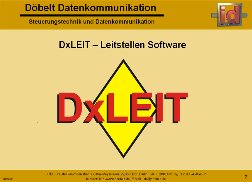 Dbelt Datenkommunikation - Produktprsentation: dxleit - Folie 2