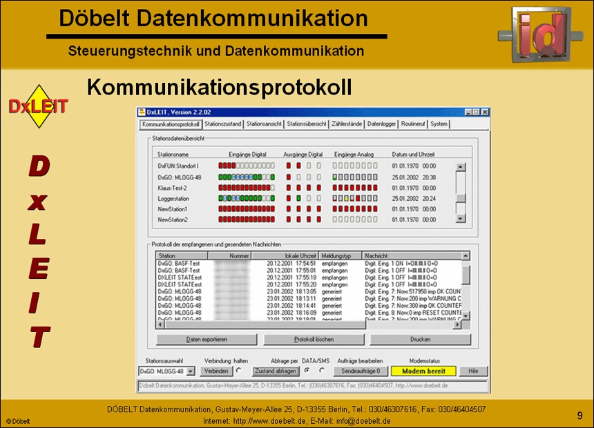 Dbelt Datenkommunikation - Produktprsentation: dxleit - Folie 9