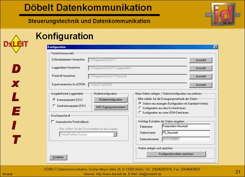 Dbelt Datenkommunikation - Produktprsentation: dxleit - Folie 21