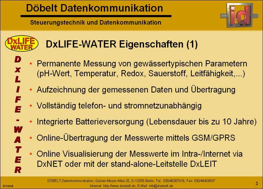 Dbelt Datenkommunikation - Produktprsentation: dxlife-water - Folie 3
