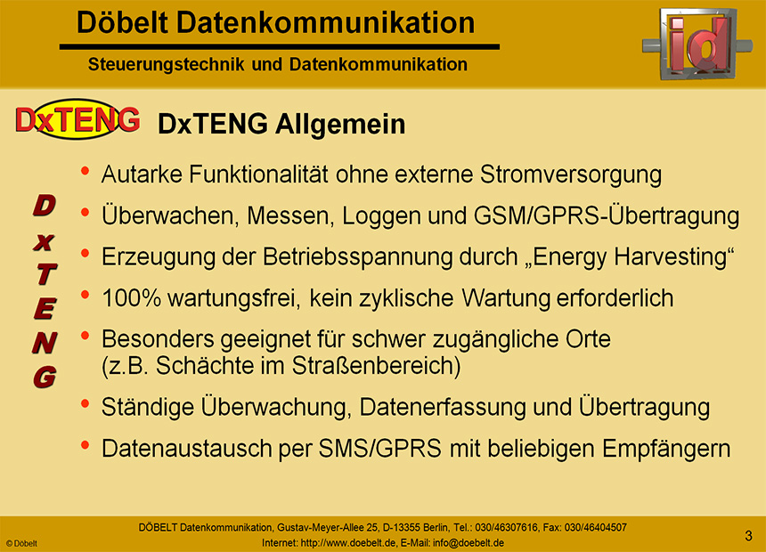 Dbelt Datenkommunikation - Produktprsentation: dxteng - Folie 3