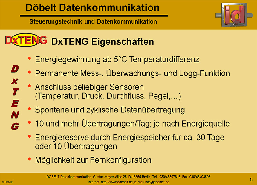 Dbelt Datenkommunikation - Produktprsentation: dxteng - Folie 5