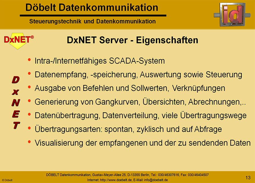 Dbelt Datenkommunikation - Produktprsentation: dxteng - Folie 13