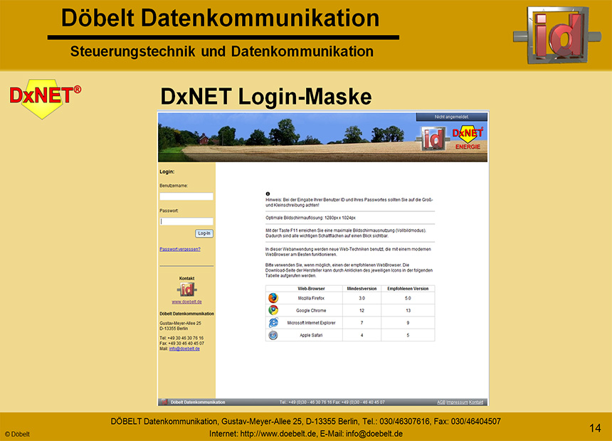 Dbelt Datenkommunikation - Produktprsentation: dxteng - Folie 14