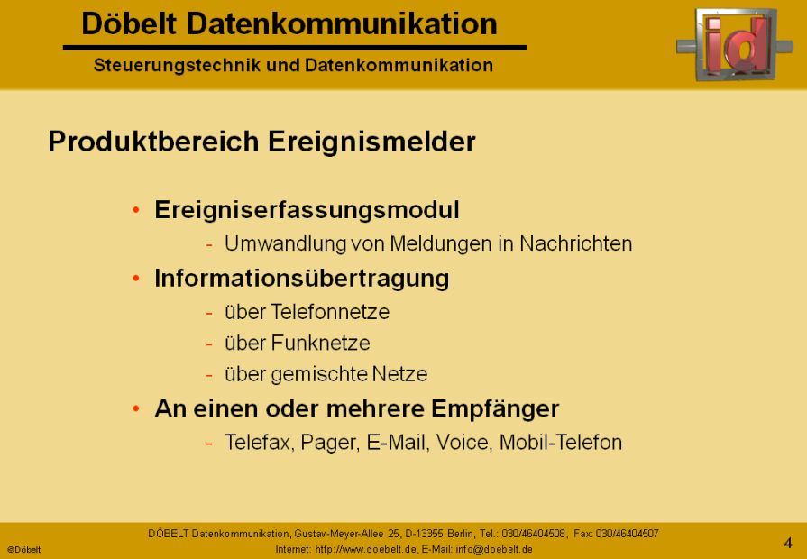 Dbelt Datenkommunikation - Produktprsentation: firma - Folie 4