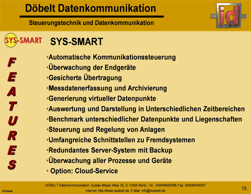 Dbelt Datenkommunikation - Produktprsentation: sys-smart - Folie 15