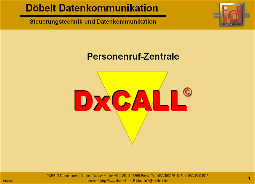 Dbelt Datenkommunikation - Produktprsentation: dxcall-dxto - Folie 1