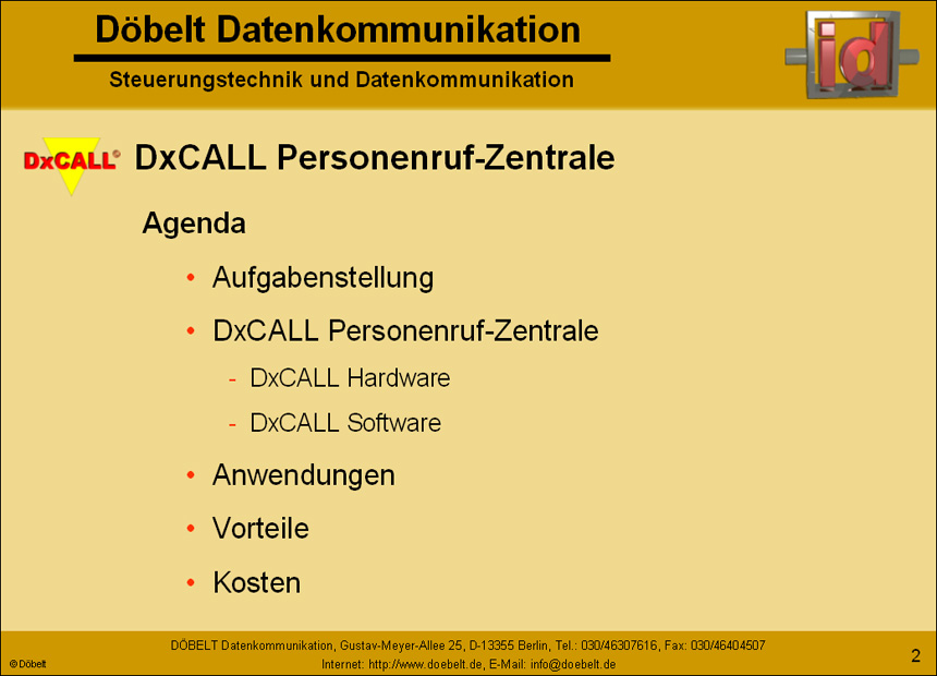 Dbelt Datenkommunikation - Produktprsentation: dxcall-dxto - Folie 2