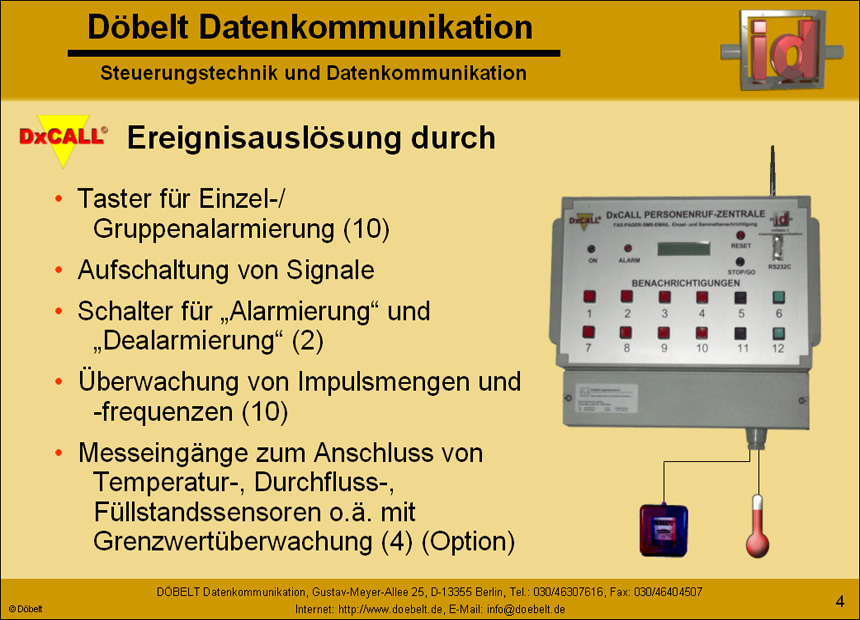 Dbelt Datenkommunikation - Produktprsentation: dxcall-dxto - Folie 4