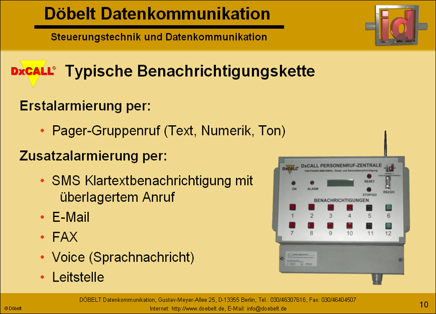 Dbelt Datenkommunikation - Produktprsentation: dxcall-dxto - Folie 10
