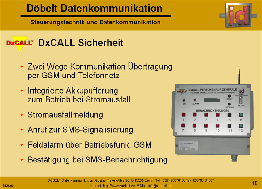 Dbelt Datenkommunikation - Produktprsentation: dxcall-dxto - Folie 15