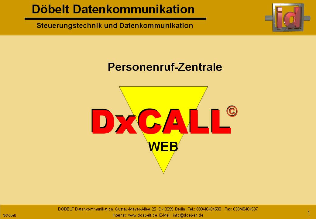 Dbelt Datenkommunikation - Produktprsentation: dxcall-web - Folie 1