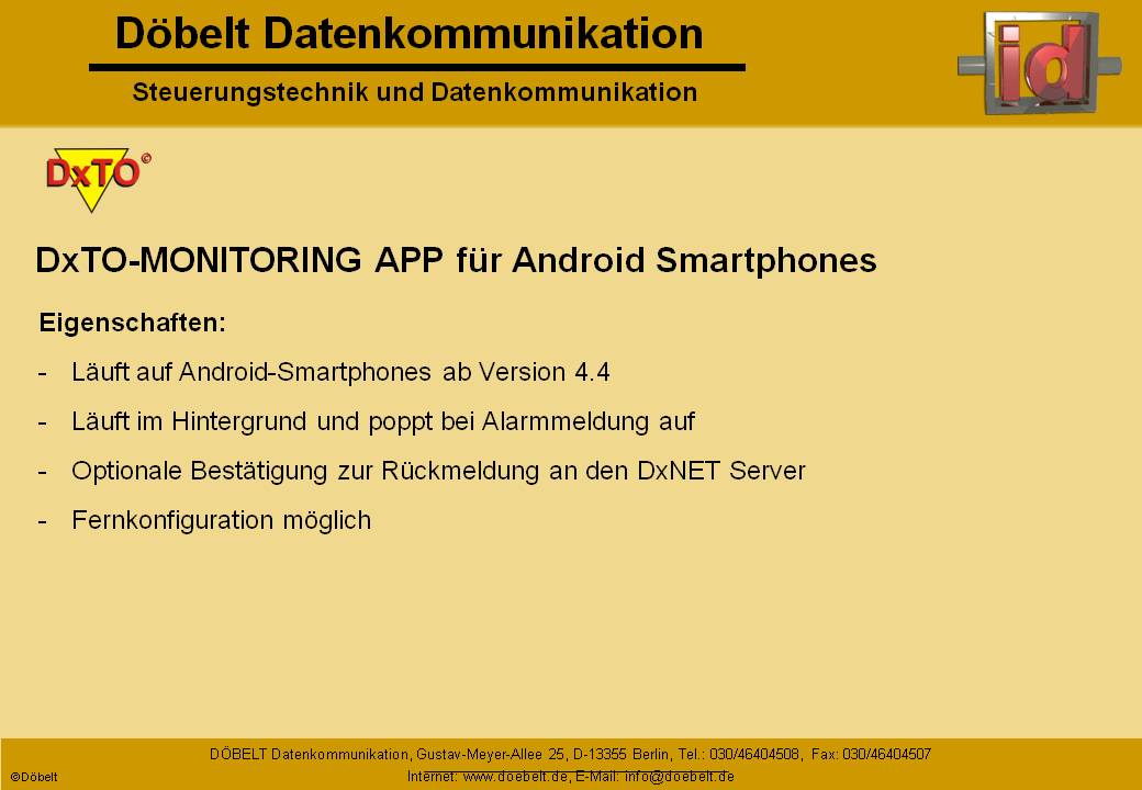 Dbelt Datenkommunikation - Produktprsentation: dxcall-web - Folie 17