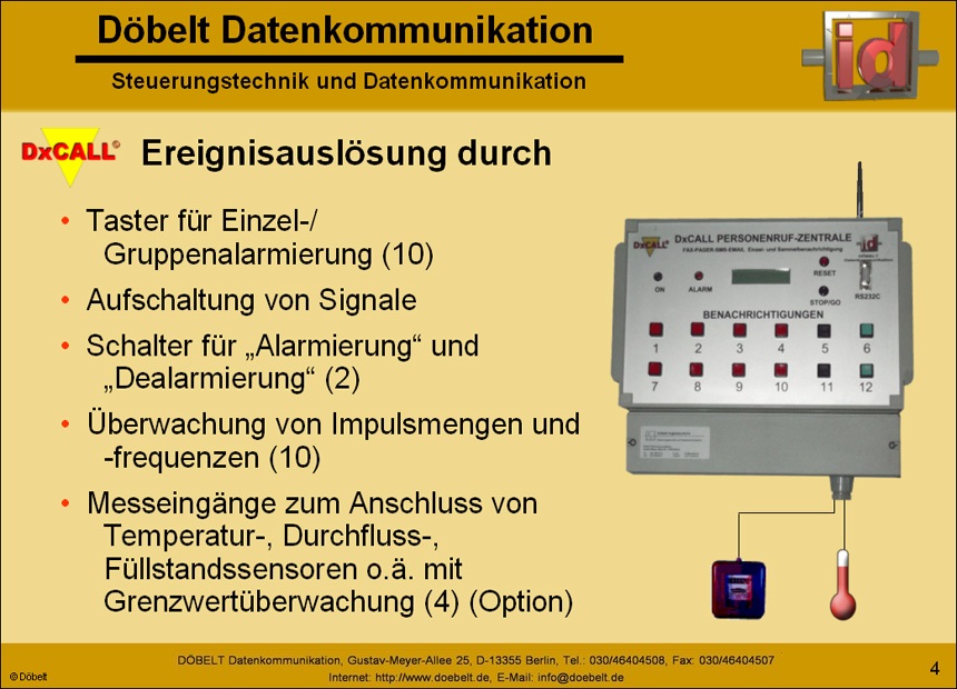 Dbelt Datenkommunikation - Produktprsentation: dxcall - Folie 4