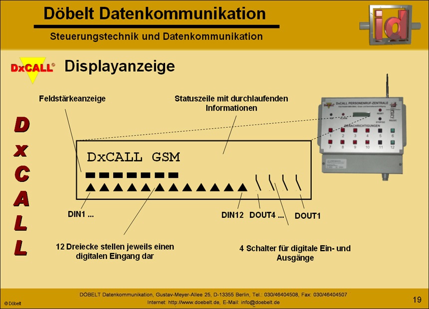 Dbelt Datenkommunikation - Produktprsentation: dxcall - Folie 19