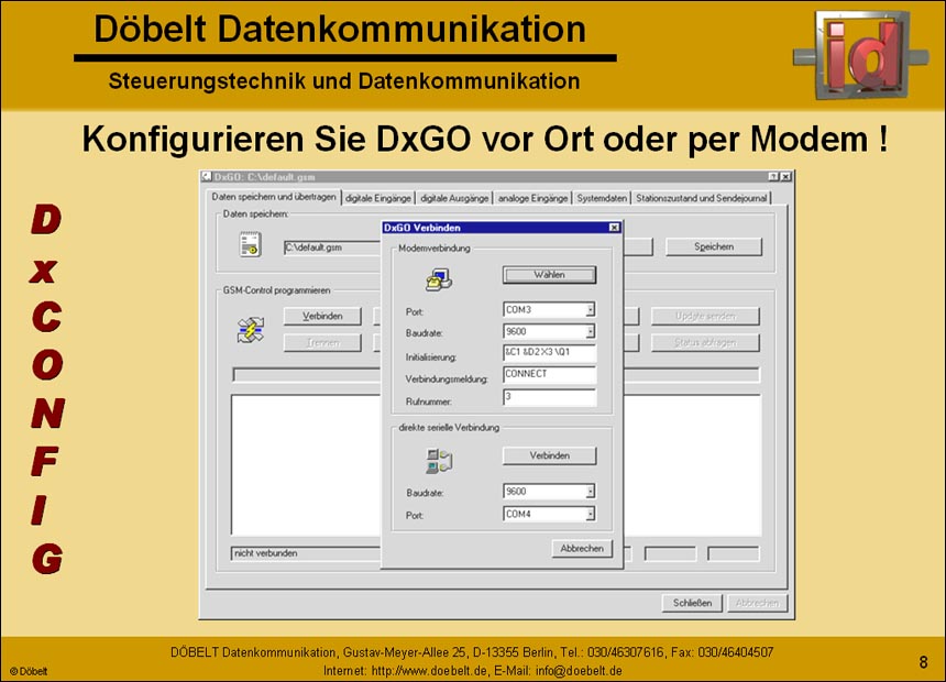 Dbelt Datenkommunikation - Produktprsentation: dxconfig - Folie 8