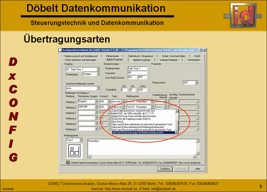 Dbelt Datenkommunikation - Produktprsentation: dxconfig - Folie 9