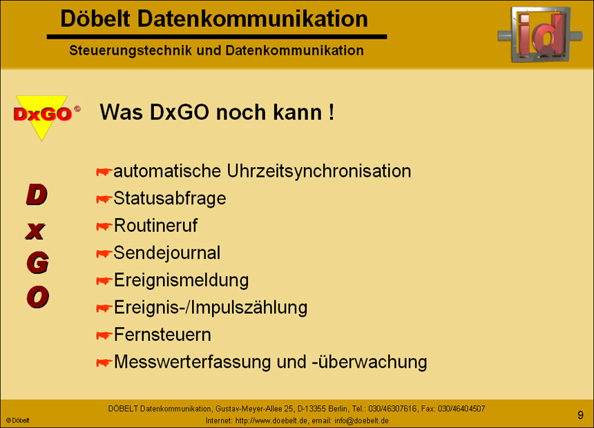 Döbelt Datenkommunikation - Produktpräsentation: dxgo - Folie 9