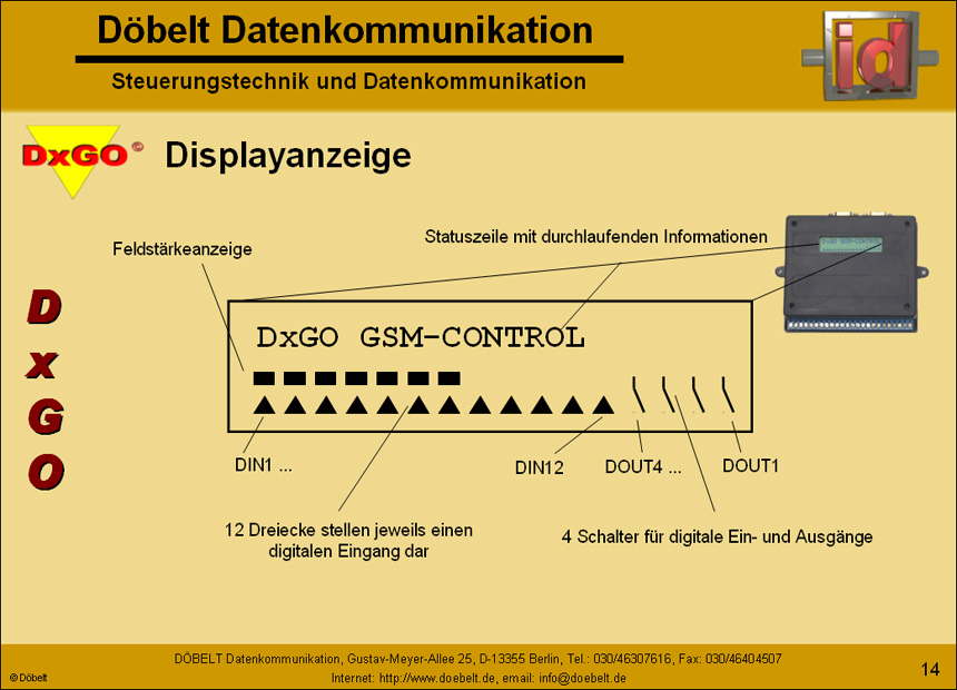 Döbelt Datenkommunikation - Produktpräsentation: dxgo - Folie 14