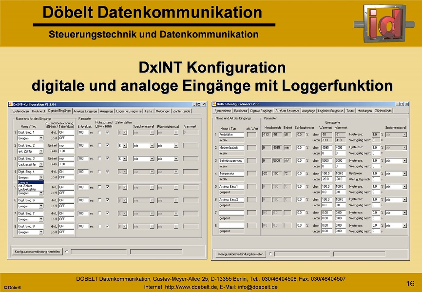 Dbelt Datenkommunikation - Produktprsentation: dxint-gsm - Folie 16