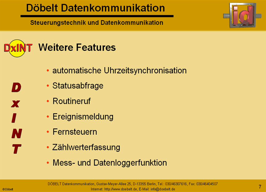 Dbelt Datenkommunikation - Produktprsentation: dxint - Folie 7