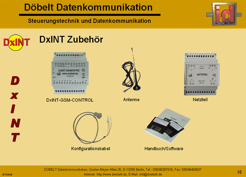 D�belt Datenkommunikation - Produktpr�sentation: dxint - Folie 18