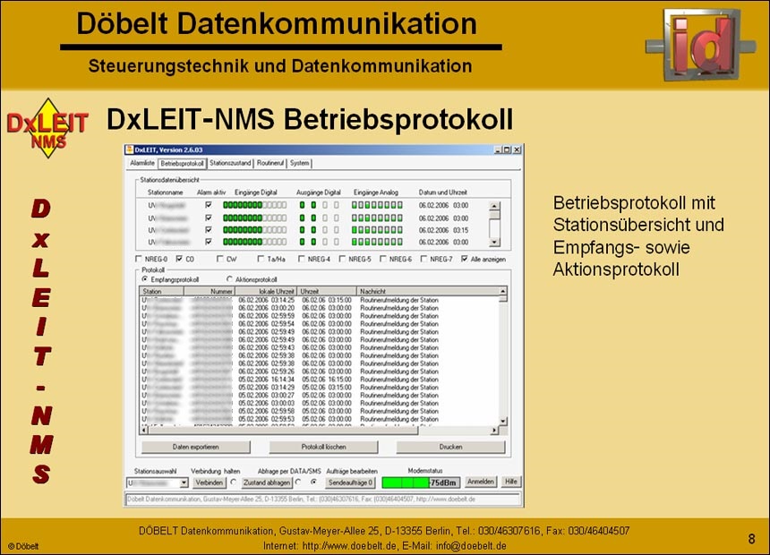 Dbelt Datenkommunikation - Produktprsentation: dxleit-nms - Folie 8