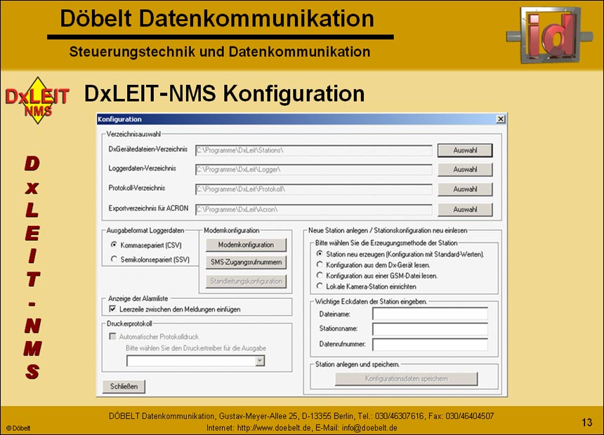 Dbelt Datenkommunikation - Produktprsentation: dxleit-nms - Folie 13