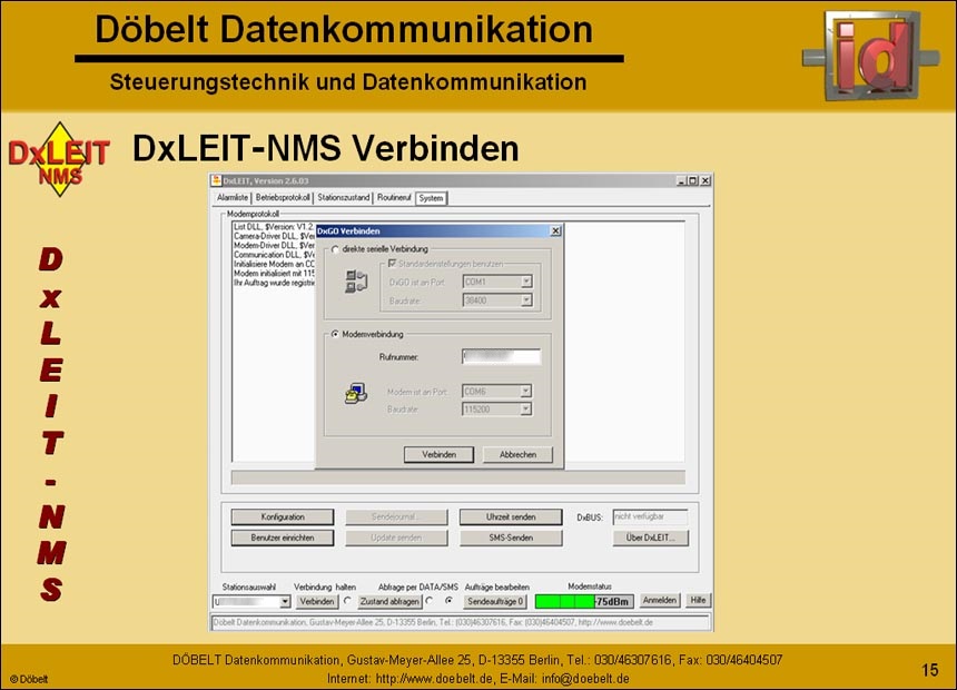 Dbelt Datenkommunikation - Produktprsentation: dxleit-nms - Folie 15