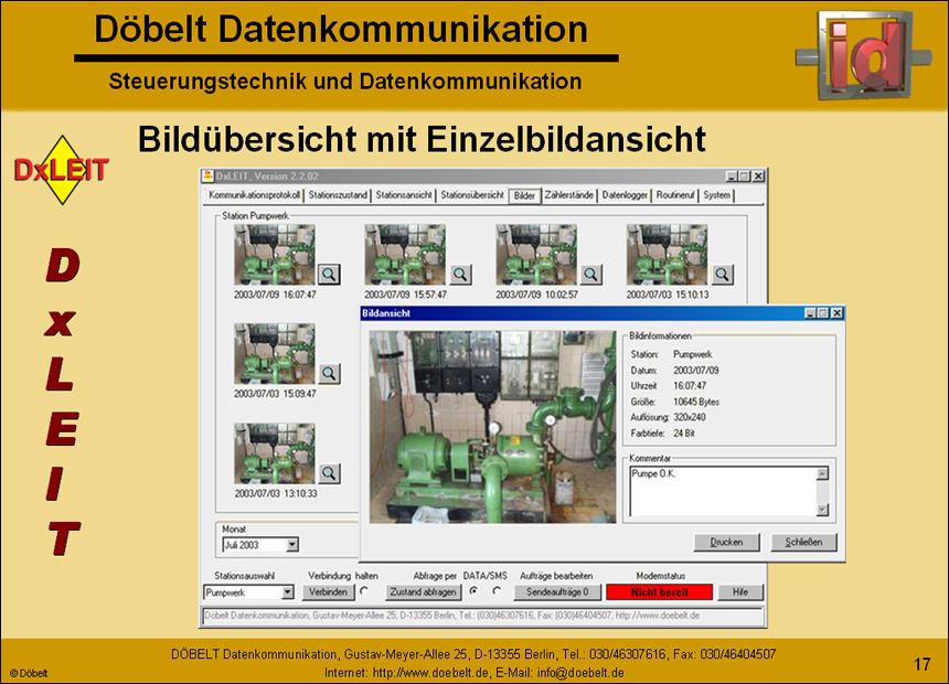 Dbelt Datenkommunikation - Produktprsentation: dxleit - Folie 17
