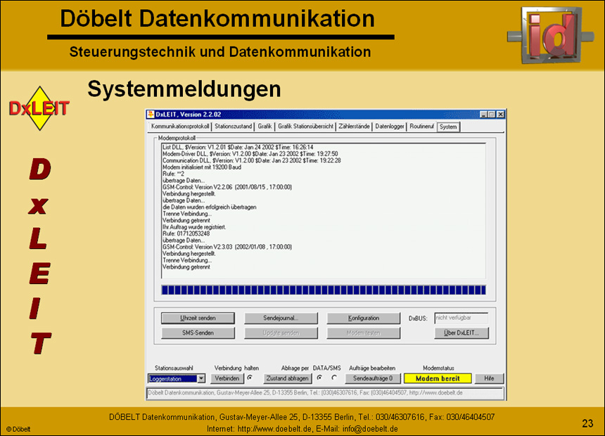 Dbelt Datenkommunikation - Produktprsentation: dxleit - Folie 23