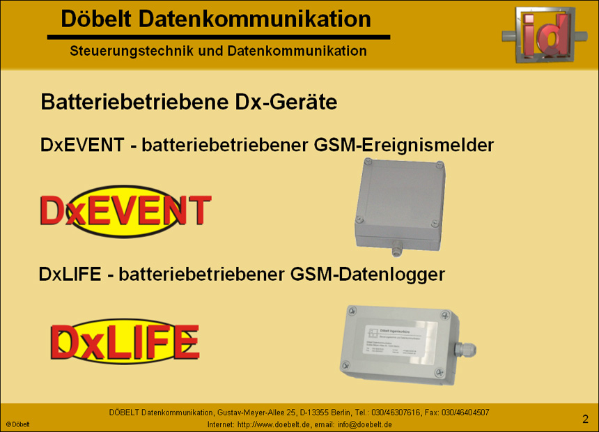 Dbelt Datenkommunikation - Produktprsentation: dxlife - Folie 2