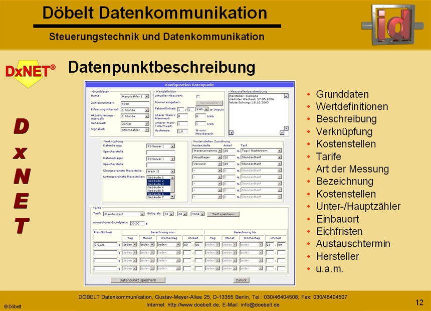 Dbelt Datenkommunikation - Produktprsentation: dxnet-energy - Folie 12