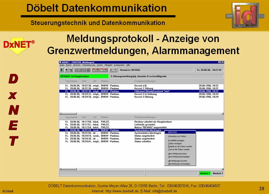 Dbelt Datenkommunikation - Produktprsentation: dxnet-energy - Folie 39