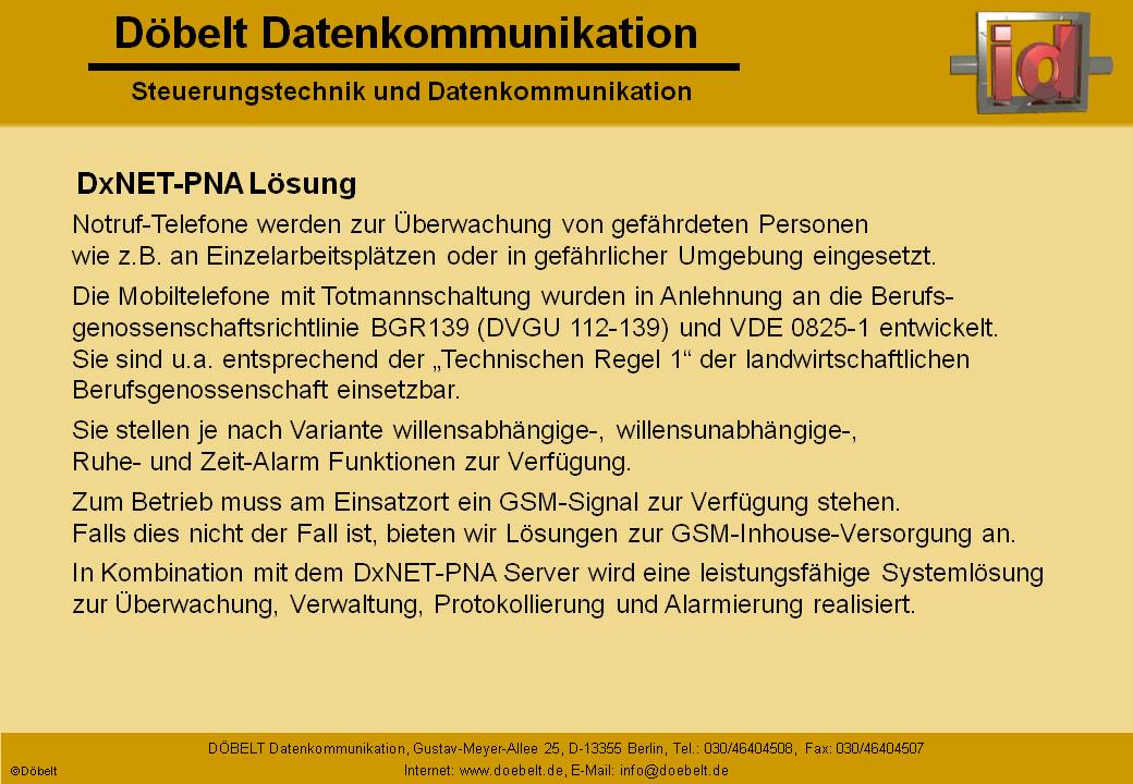 Dbelt Datenkommunikation - Produktprsentation: dxnet-pna - Folie 2