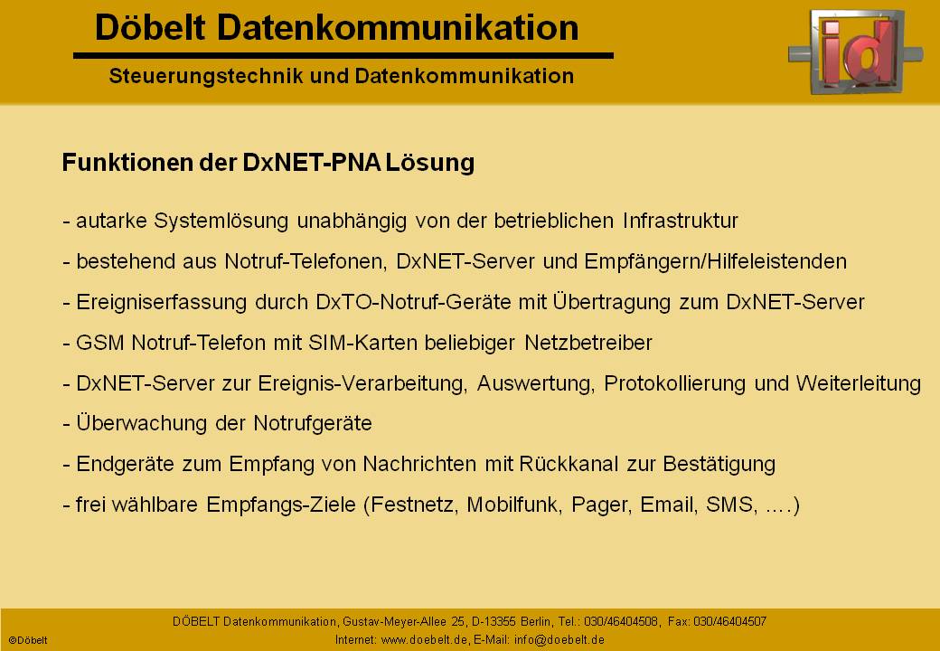 Dbelt Datenkommunikation - Produktprsentation: dxnet-pna - Folie 3