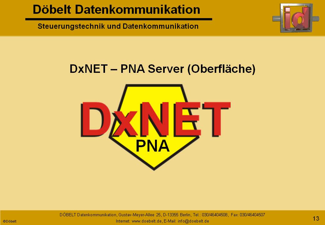 Dbelt Datenkommunikation - Produktprsentation: dxnet-pna - Folie 13
