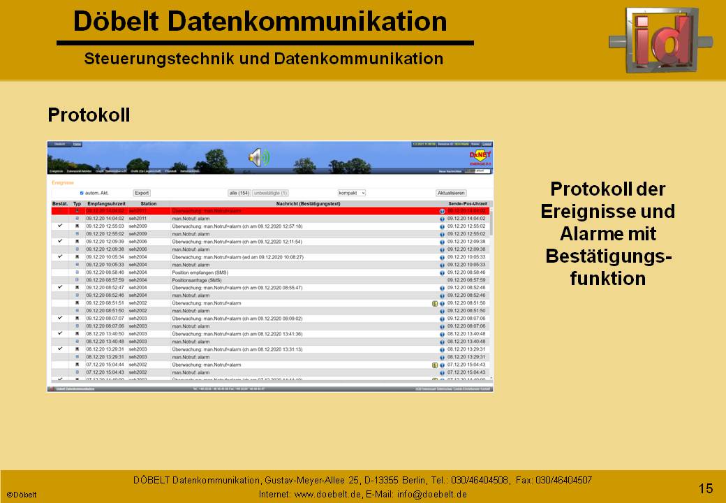 Dbelt Datenkommunikation - Produktprsentation: dxnet-pna - Folie 15