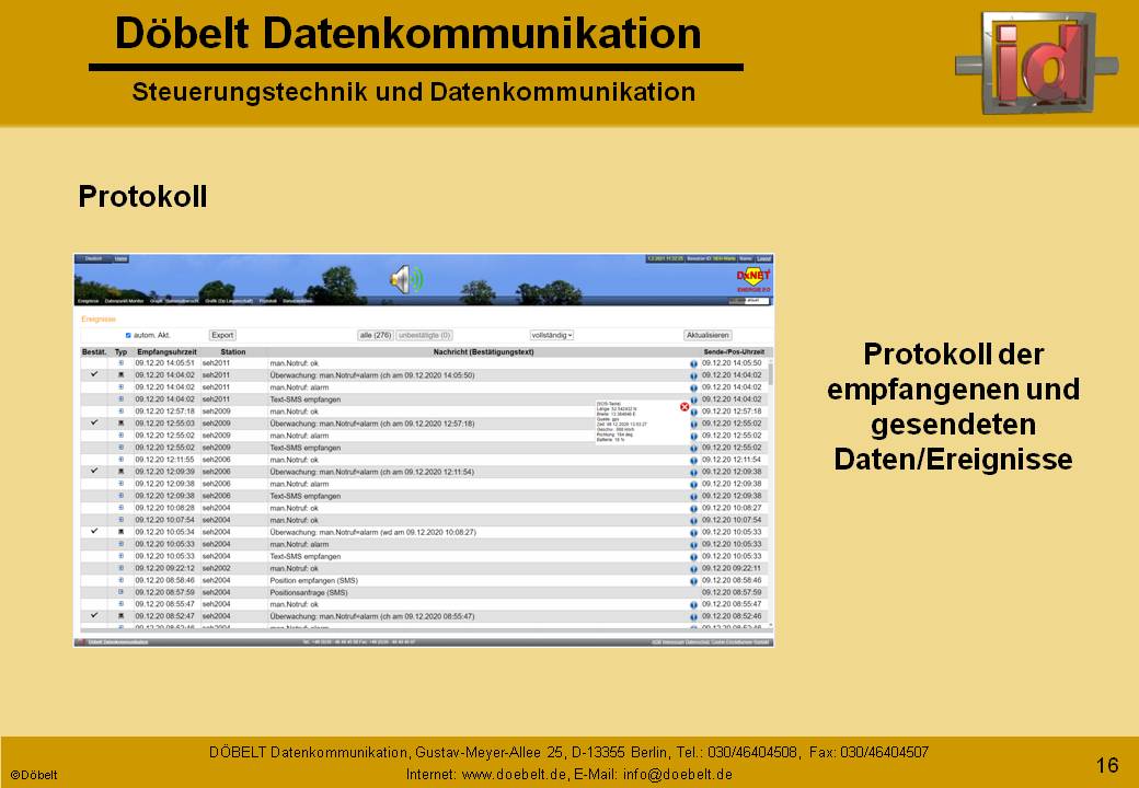 Dbelt Datenkommunikation - Produktprsentation: dxnet-pna - Folie 16