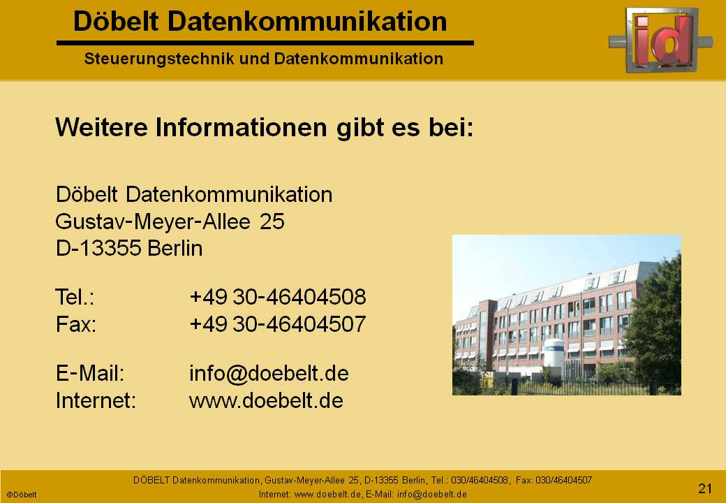 Dbelt Datenkommunikation - Produktprsentation: dxnet-pna - Folie 21