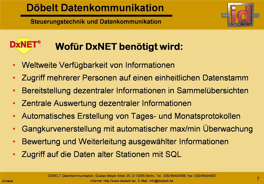 Dbelt Datenkommunikation - Produktprsentation: dxnet - Folie 6