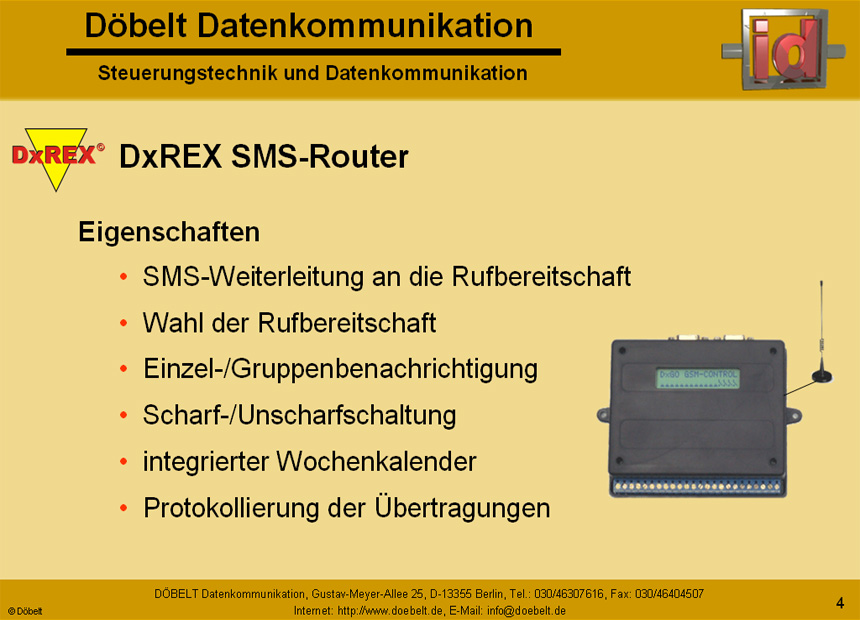 Dbelt Datenkommunikation - Produktprsentation: dxrex - Folie 4